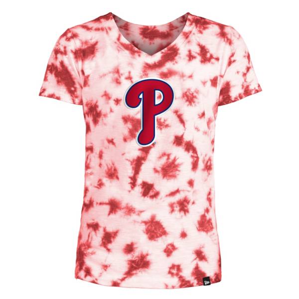New Era Youth Girls' Philadelphia Phillies Blue Tie Dye V-Neck T-Shirt product image