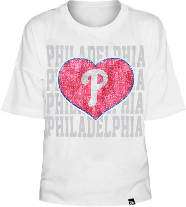 New Era Youth Girls' Philadelphia Phillies White Heart V-Neck T-Shirt product image