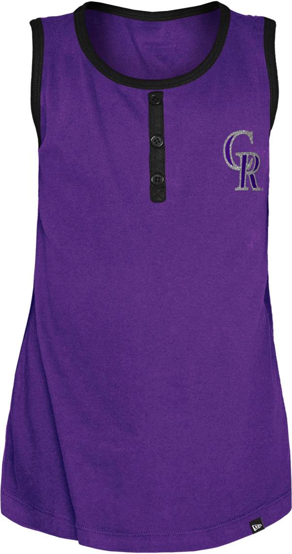 New Era Youth Girls' Colorado Rockies Purple Giltter Tank Top product image