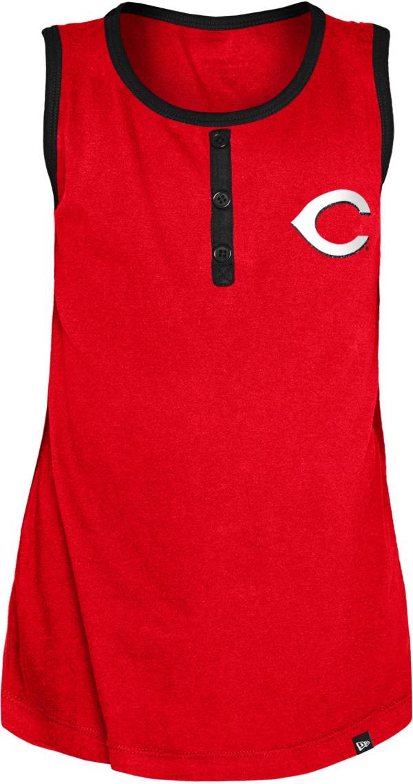New Era Youth Girls' Cincinnati Reds Red Giltter Tank Top