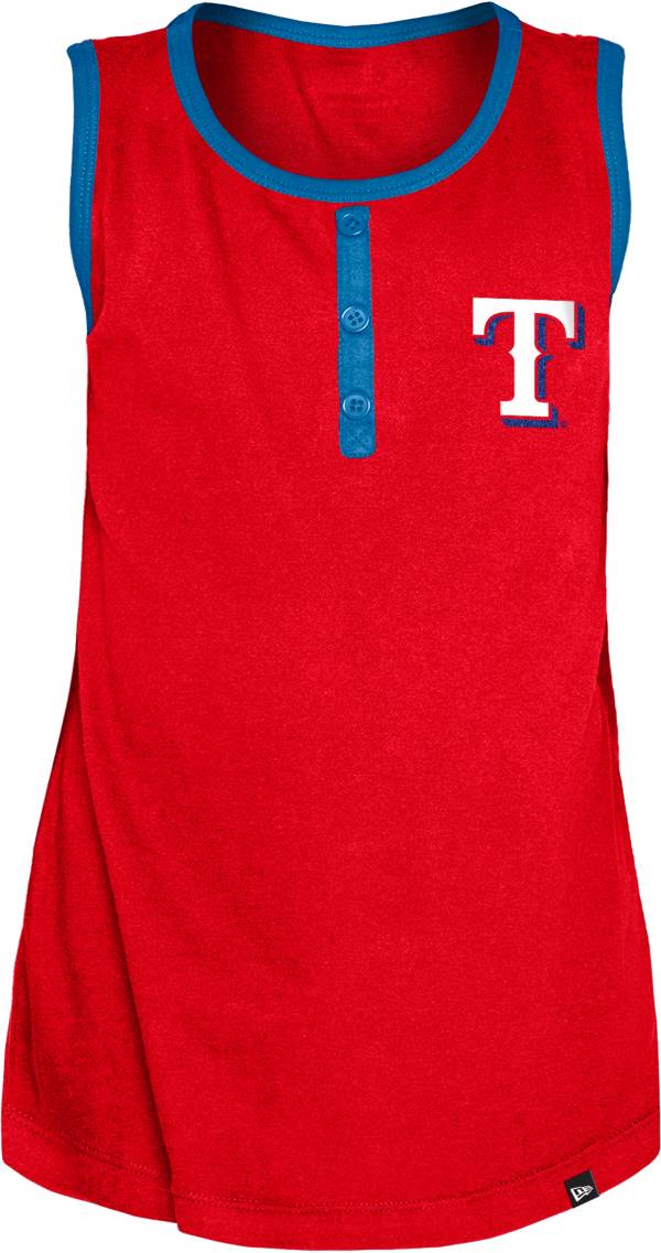 New Era Youth Girls' Texas Rangers Red Giltter Tank Top