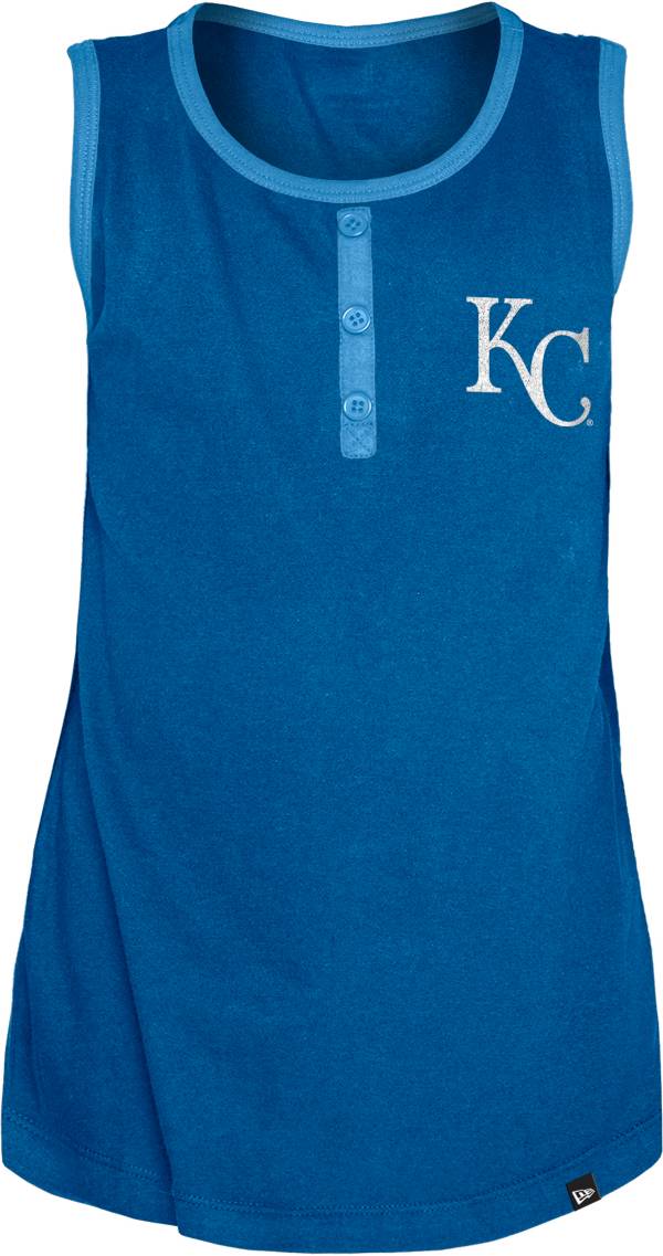New Era Youth Girls' Kansas City Royals Blue Giltter Tank Top