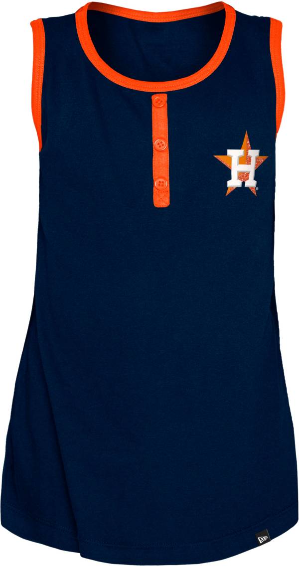 New Era Youth Girls' Houston Astros Blue Giltter Tank Top