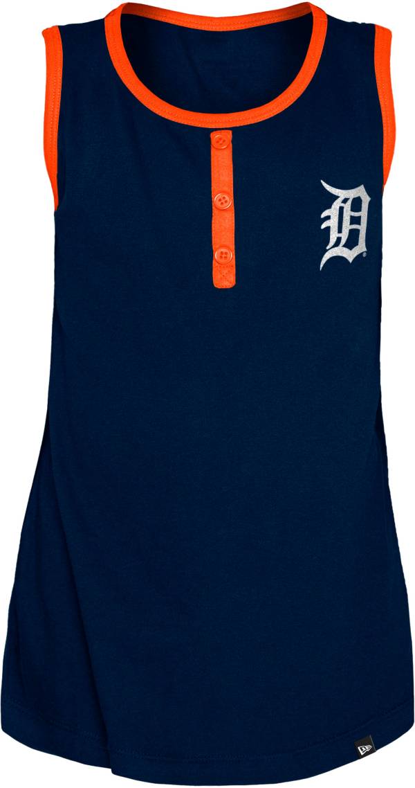 New Era Youth Girls' Detroit Tigers Blue Giltter Tank Top