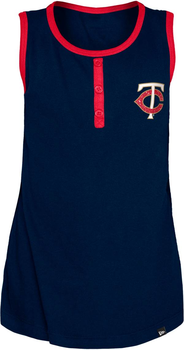 New Era Youth Girls' Minnesota Twins Blue Giltter Tank Top