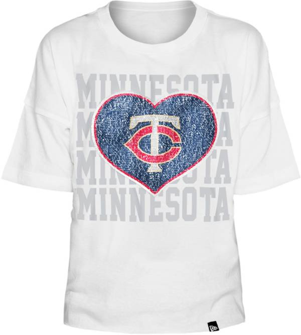 New Era Youth Girls' Minnesota Twins White Heart V-Neck T-Shirt product image