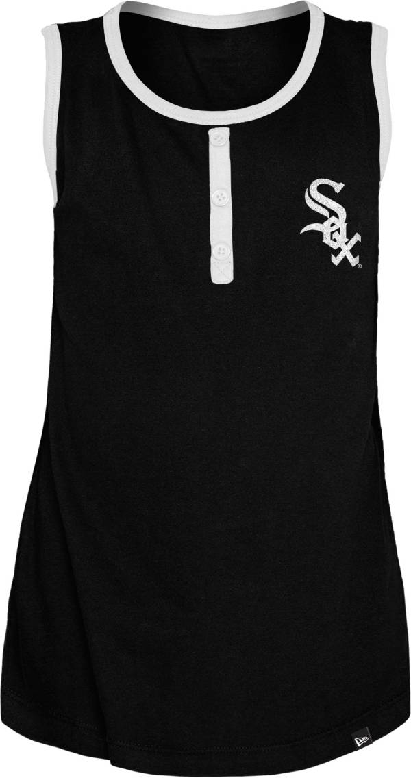New Era Youth Girls' Chicago White Sox Black Giltter Tank Top