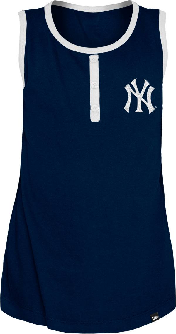 New Era Youth Girls' New York Yankees Blue Giltter Tank Top