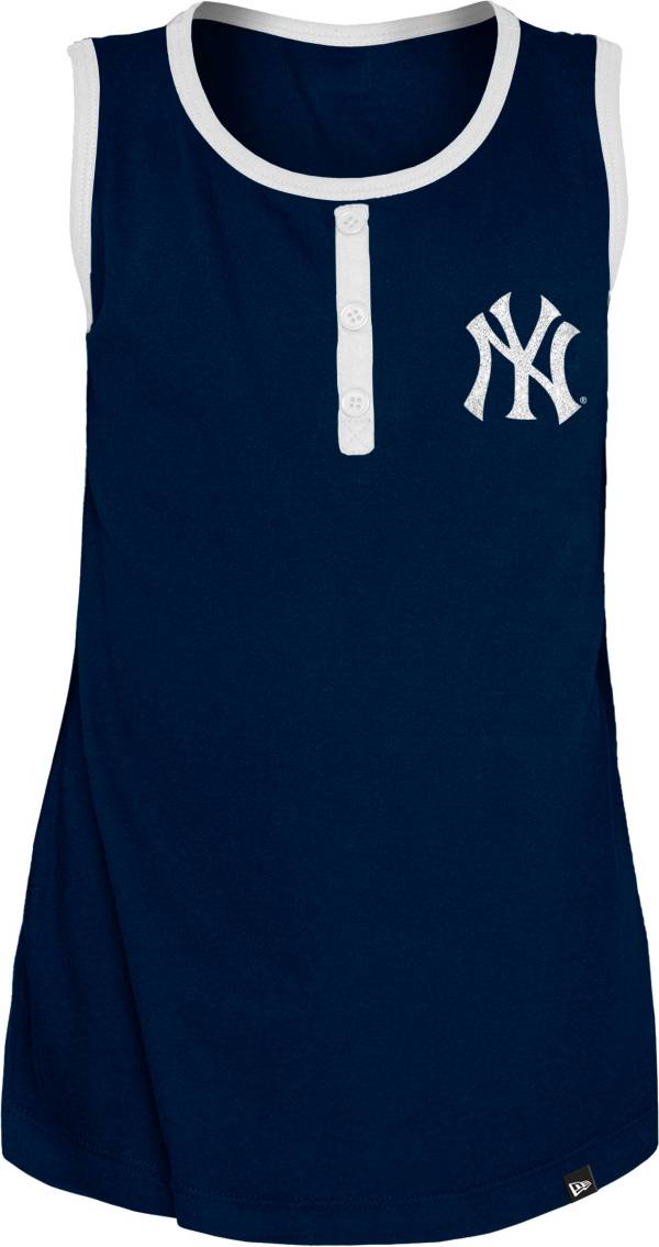 New Era Youth Girls' New York Yankees Blue Giltter Tank Top product image