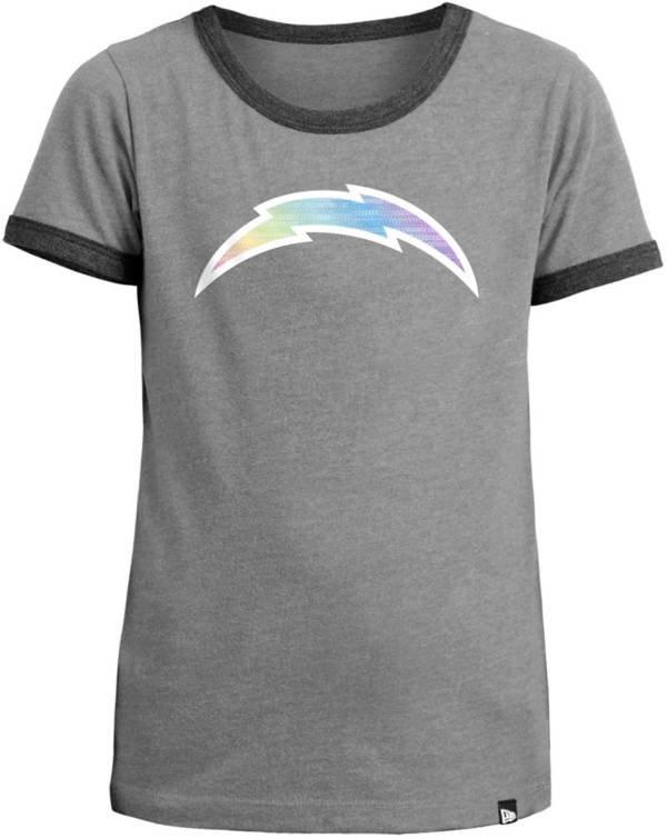 New Era Apparel Girls' Los Angeles Chargers Candy Sequins T-Shirt