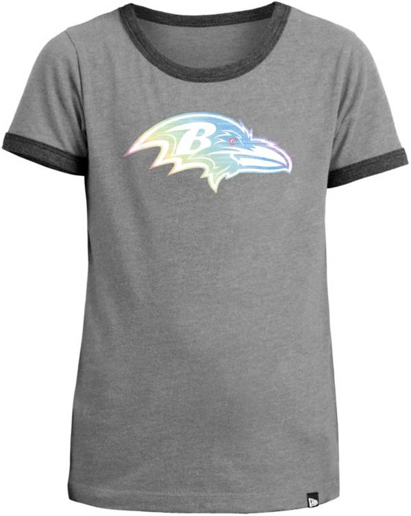 New Era Apparel Girls' Baltimore Ravens Candy Sequins T-Shirt