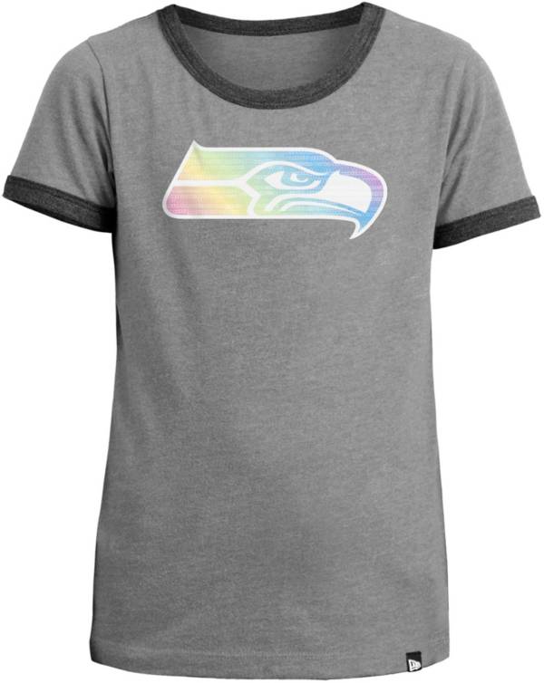 New Era Apparel Girls' Seattle Seahawks Candy Sequins T-Shirt