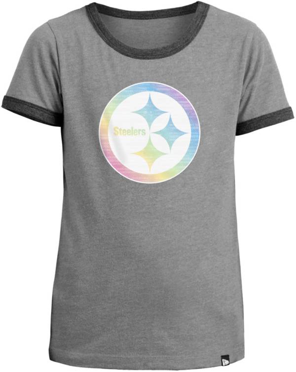 New Era Apparel Girls' Pittsburgh Steelers Candy Sequins T-Shirt