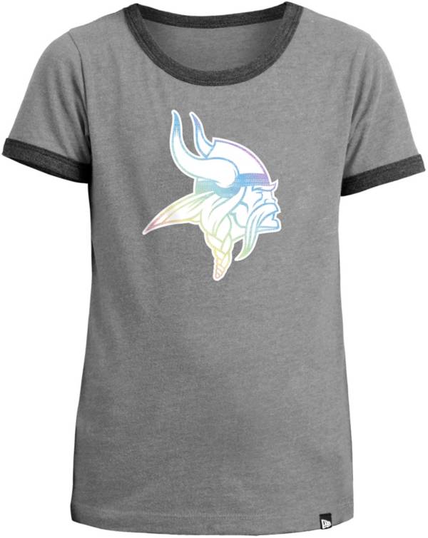 New Era Apparel Girls' Minnesota Vikings Candy Sequins T-Shirt