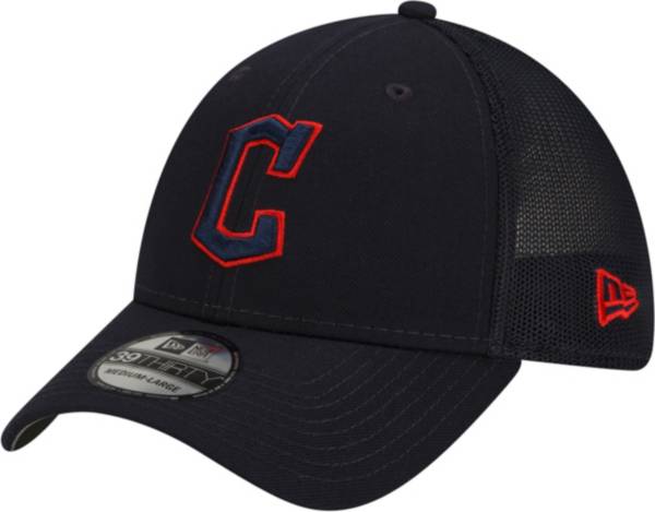 New Era Men's Cleveland Guardians Black 39Thirty Stretch Fit Hat