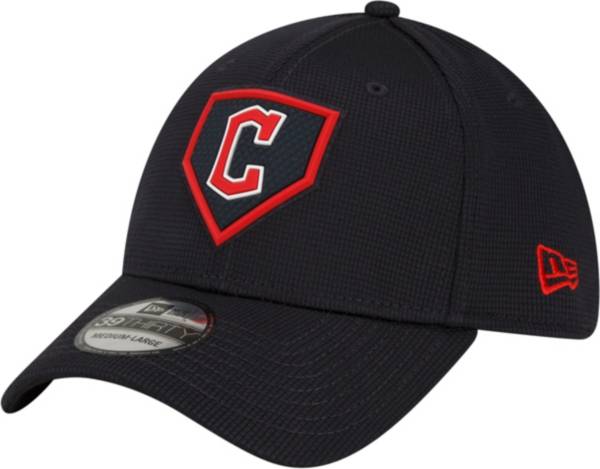 New Era Men's Cleveland Indians Navy Distinct 39Thirty Stretch Fit Hat