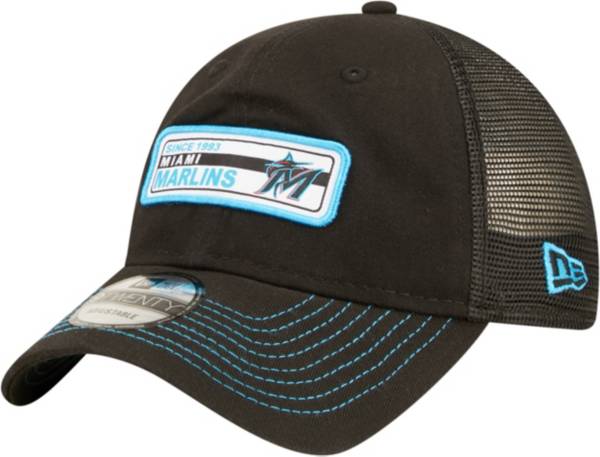 New Era Men's Miami Marlins Black 9Twenty Adjustable Hat