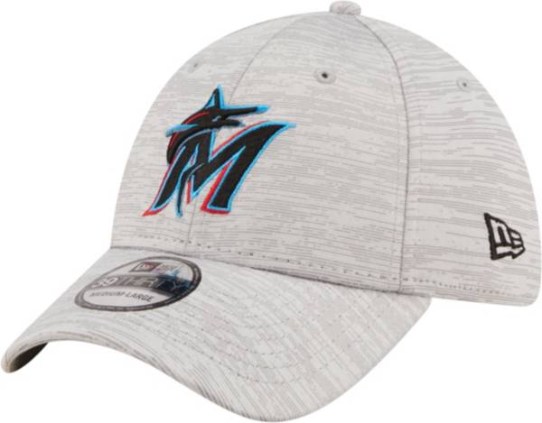 New Era Men's Miami Marlins Gray 39Thirty Stretch Fit Hat