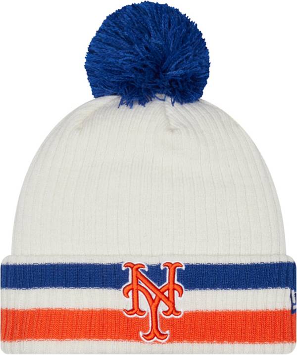 New Era Men's New York Mets White Knit Retro Beanie