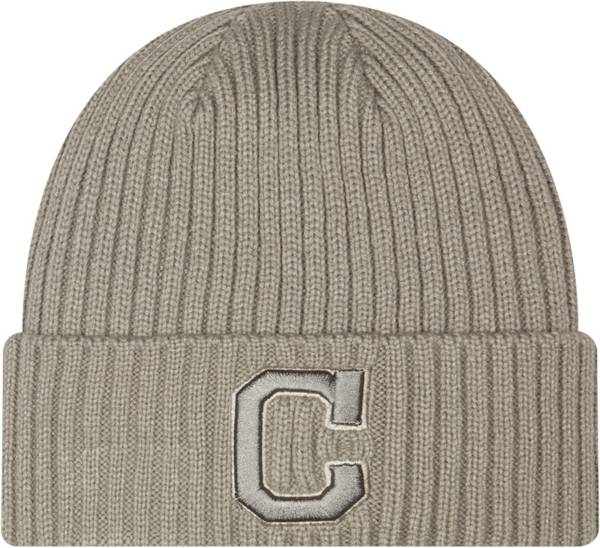 New Era Men's Cleveland Indians Grey Core Classic Knit Hat