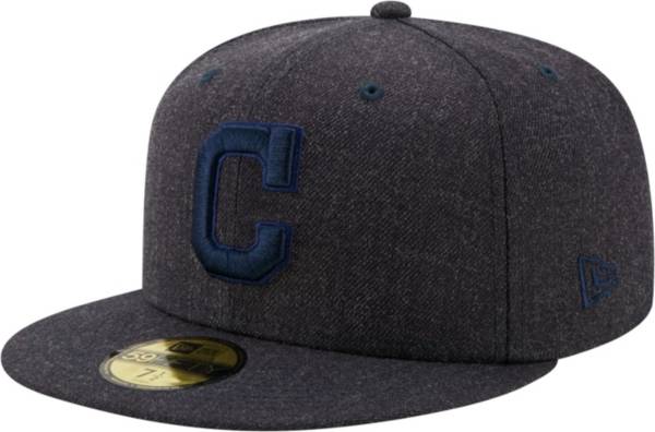 New Era Men's Cleveland Indians 59Fifty Navy Heather Classic Fitted Hat