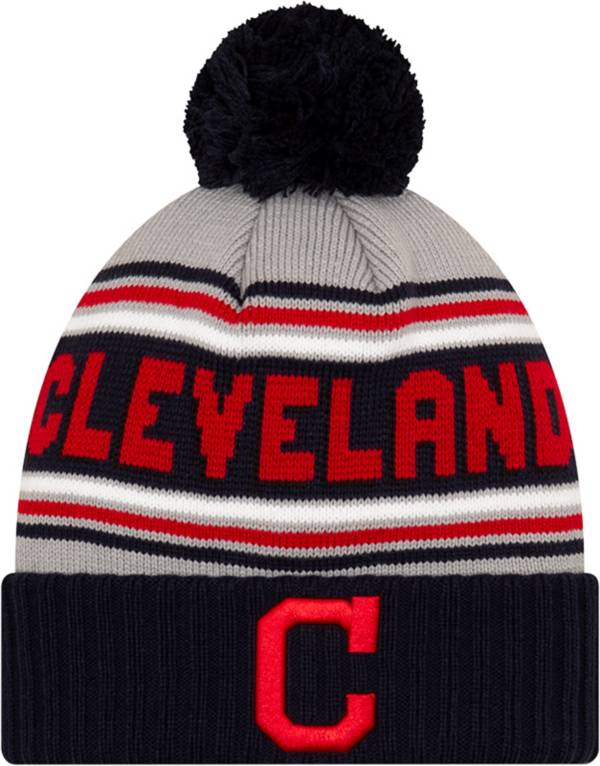 New Era Men's Cleveland Indians Navy Trapper Knit Hat