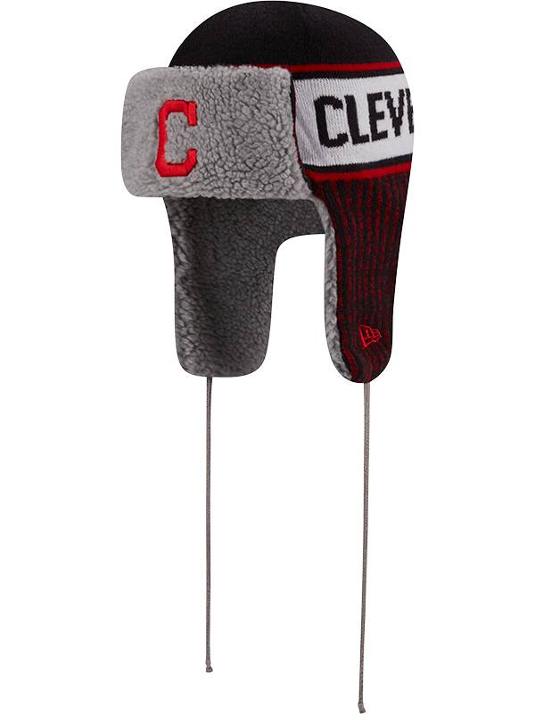 New Era Men's Cleveland Indians Navy Trapper Knit Hat