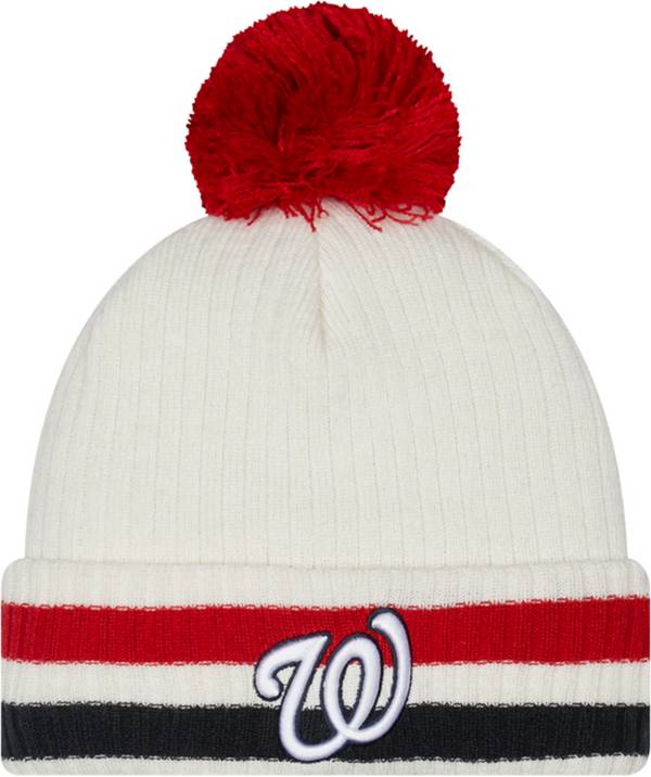 New Era Men's Washington Nationals White Knit Retro Beanie