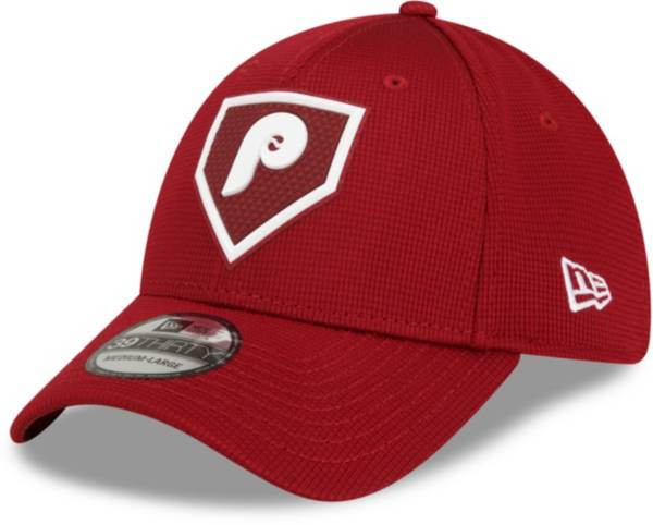 New Era Men's Philadelphia Phillies Red Distinct 39Thirty Stretch Fit Hat