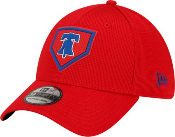 New Era Men's Philadelphia Phillies Red Distinct 39Thirty Stretch Fit Hat