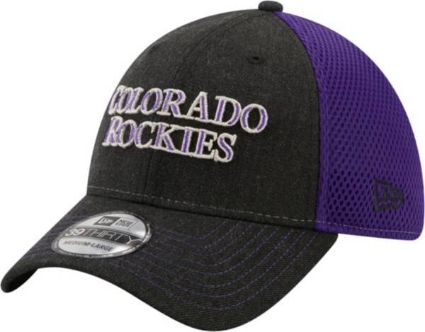 New Era Men's Colorado Rockies Black 39Thirty Heathered Stretch Fit Hat