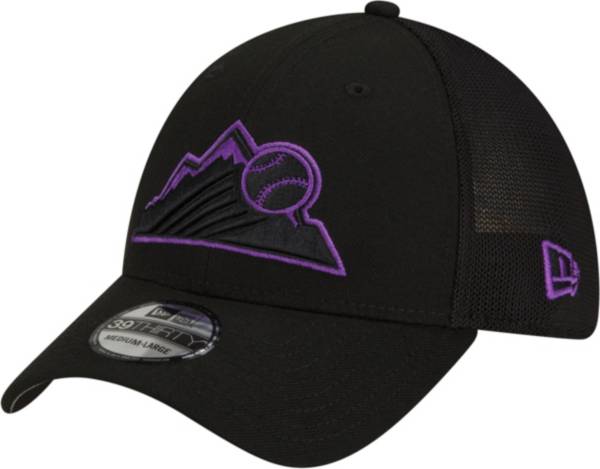 New Era Men's Colorado Rockies Black 39Thirty Stretch Fit Hat