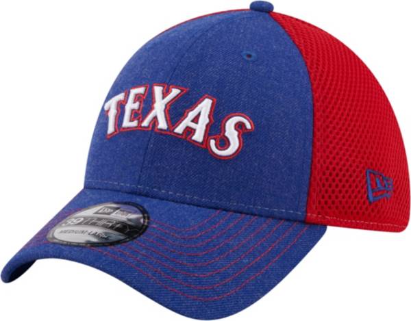 New Era Men's Texas Rangers 39Thirty Blue Heathered Stretch Fit Hat