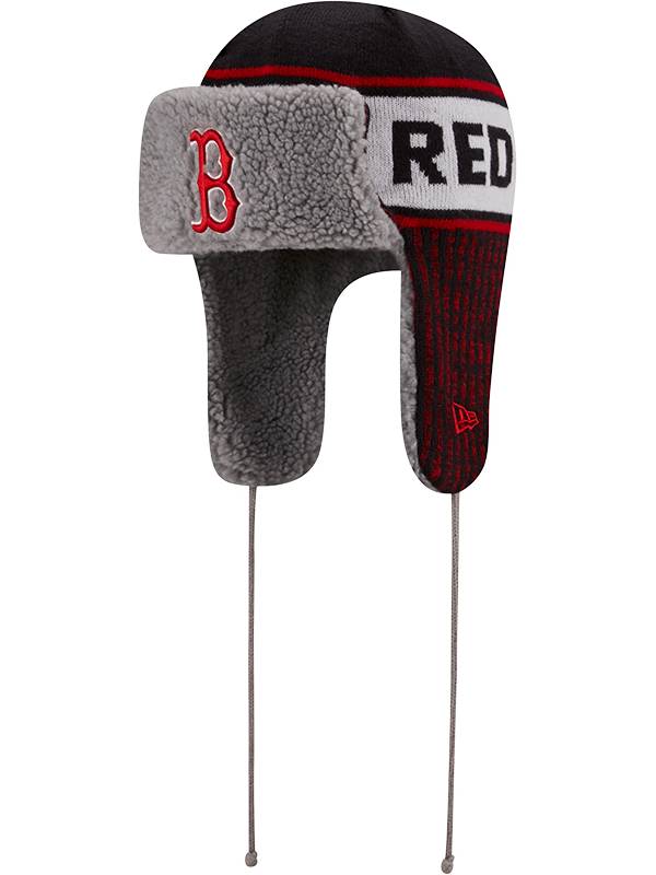 New Era Men's Boston Red Sox Navy Trapper Knit Hat