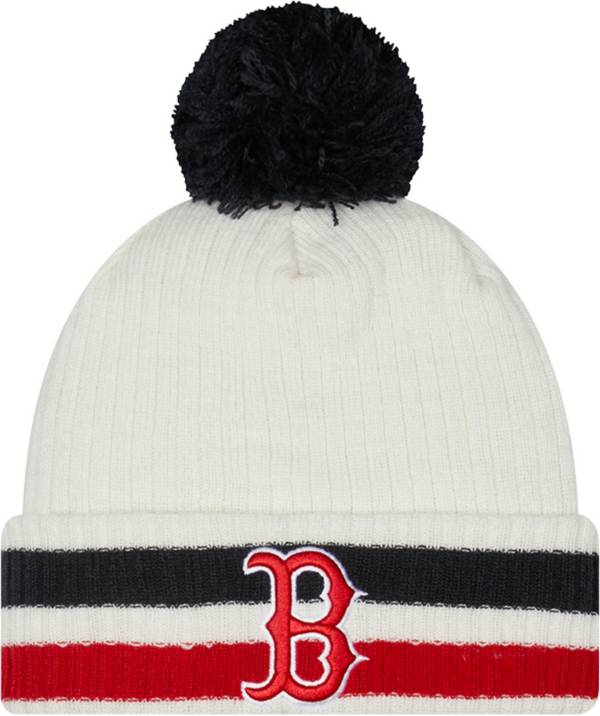 New Era Men's Boston Red Sox White Knit Retro Beanie