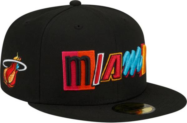 New Era Men's 2021-22 City Edition Miami Heat Black 59Fifty Fitted Hat