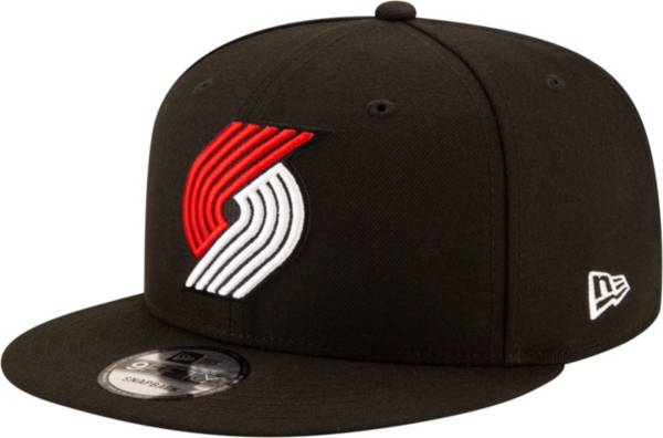 New Era Men's Portland Trail Blazers 9Fifty Black Logo Adjustable Snapback Hat