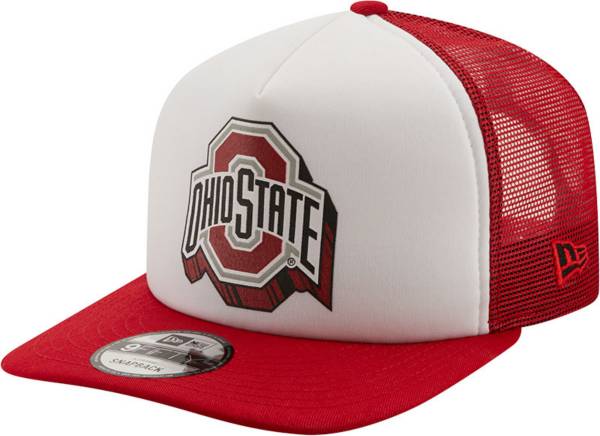 New Era Men's Ohio State Buckeyes White 9Fifty Trucker Adjustable Hat