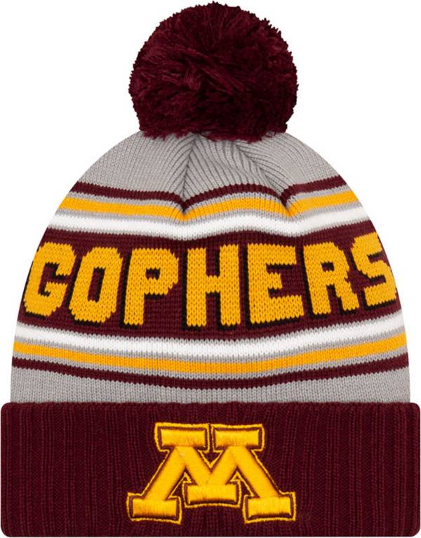 New Era Men's Minnesota Golden Gophers Maroon Cheer Knit Pom Beanie