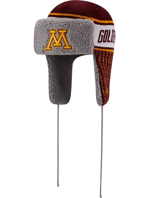 New Era Men's Minnesota Golden Gophers Maroon Helmet Head Trapper Knit Hat