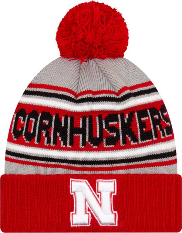 New Era Men's Nebraska Cornhuskers Scarlet Cheer Knit Pom Beanie