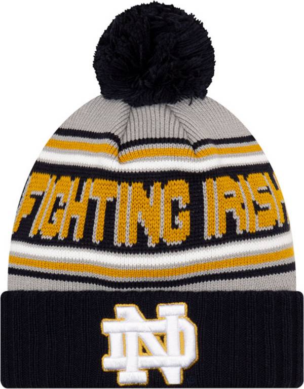 New Era Men's Notre Dame Fighting Irish Navy Cheer Knit Pom Beanie