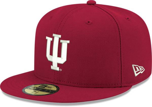 New Era Men's Indiana Hoosiers Crimson 59Fifty Fitted Hat