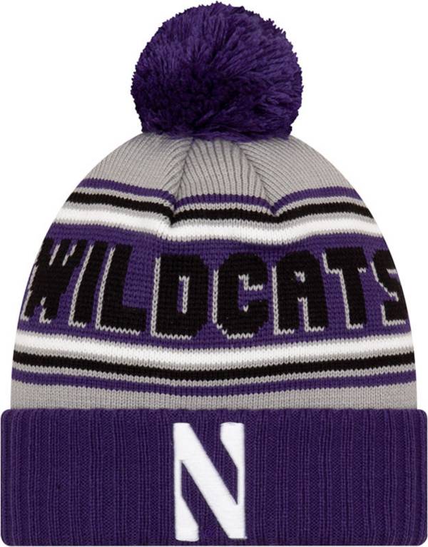 New Era Men's Northwestern Wildcats Purple Cheer Knit Pom Beanie