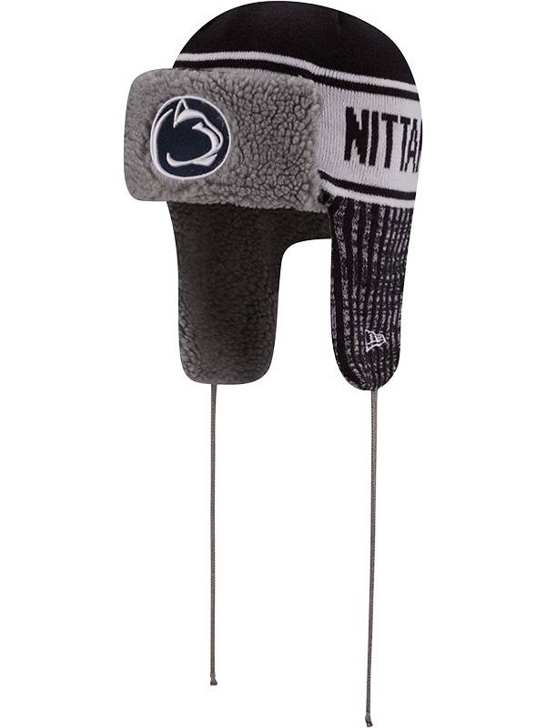 New Era Men's Penn State Nittany Lions Blue Helmet Head Trapper Knit Hat