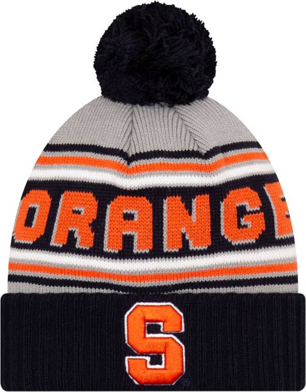 New Era Men's Syracuse Orange Blue Cheer Knit Pom Beanie