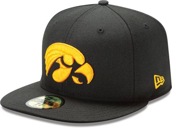 New Era Men's Iowa Hawkeyes Black 59Fifty Fitted Hat