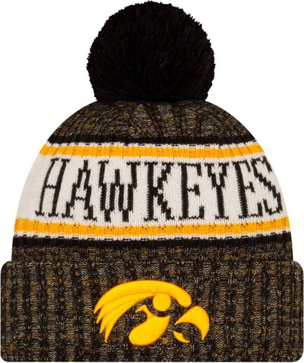 New Era Men's Iowa Hawkeyes Black Pom Beanie