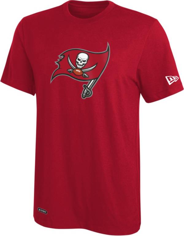 New Era Men's Tampa Bay Buccaneers Combine Authentic Logo Red Polyester T-Shirt