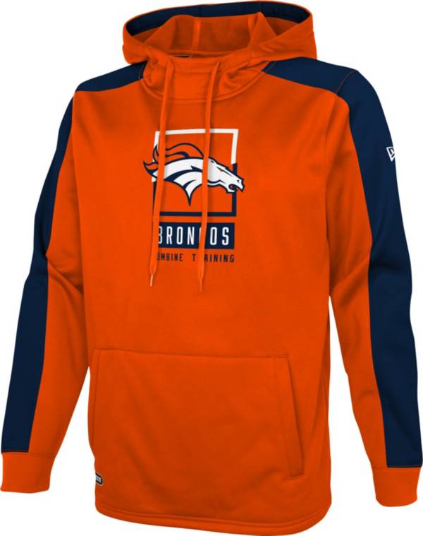 New Era Men's Denver Broncos Orange Combine Rise Pullover Hoodie